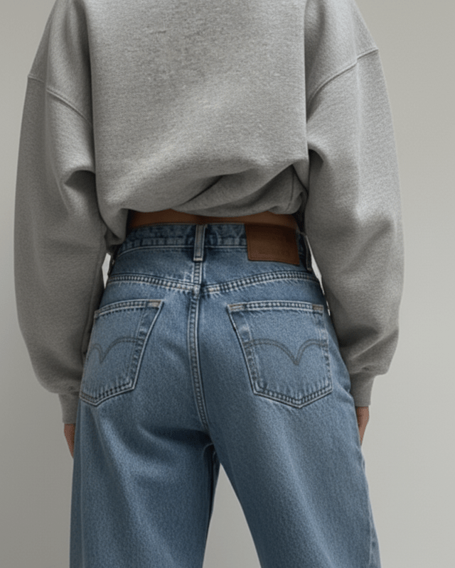Nuvé RetroWave High-Waist Jeans – Straight Fit with Loose Flow