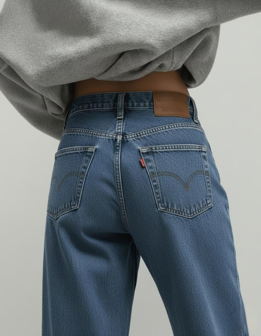 Nuvé RetroWave High-Waist Jeans – Straight Fit with Loose Flow