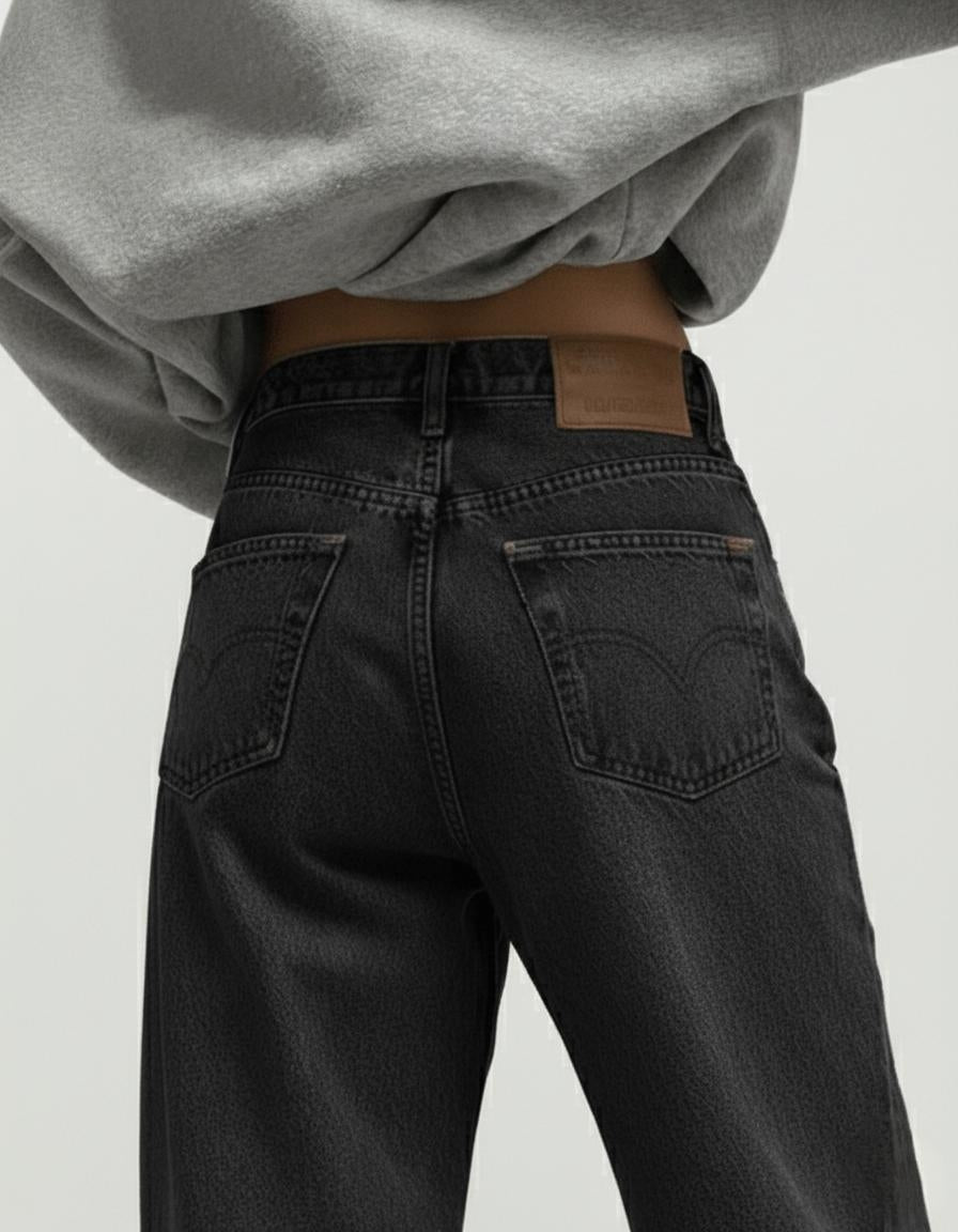 Nuvé RetroWave High-Waist Jeans – Straight Fit with Loose Flow